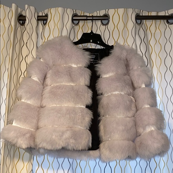 White/Grey Fur Jacket - Picture 1 of 2